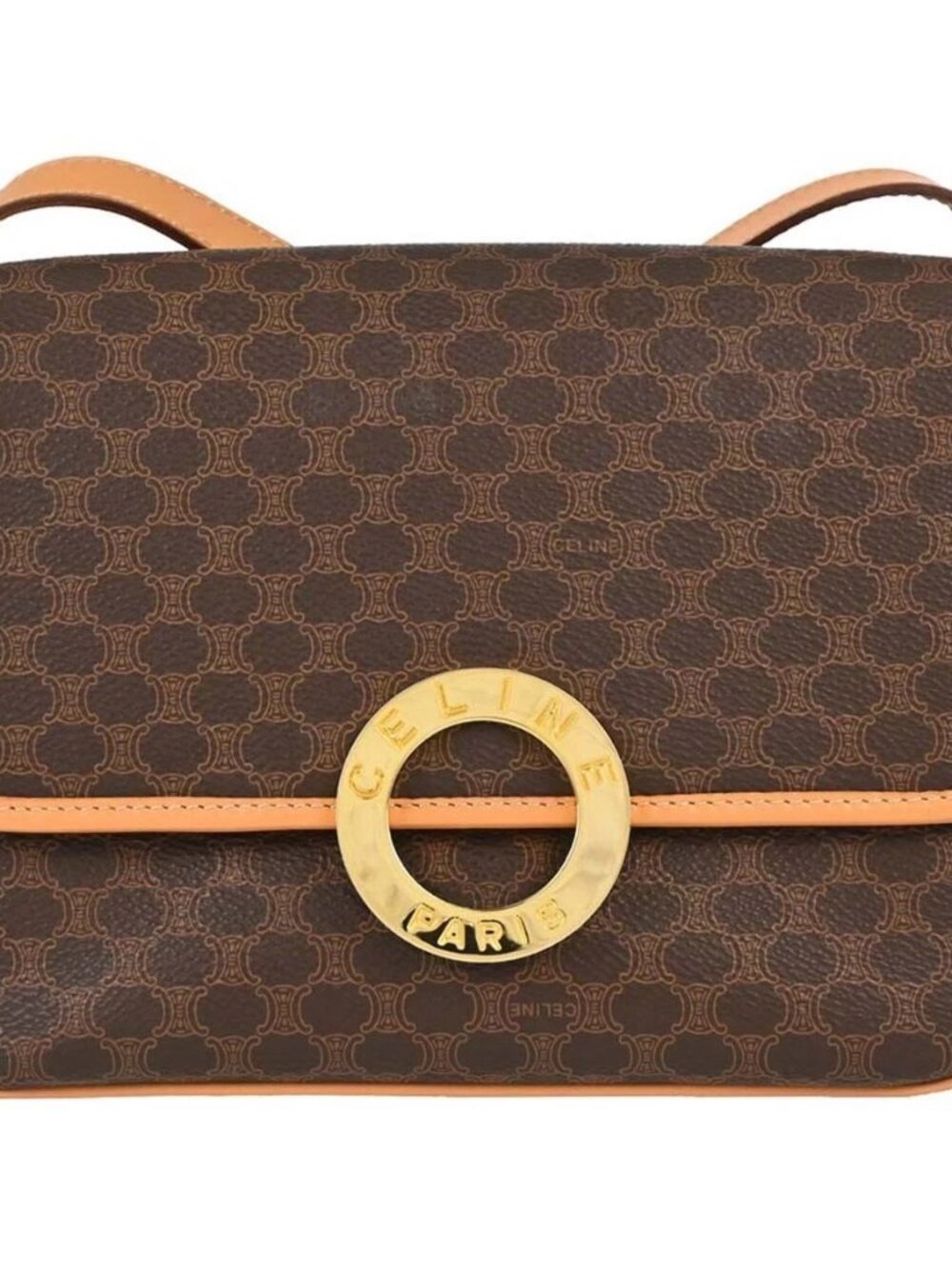 Celine Brown PVC Macadam Shoulder Bag M14 178829